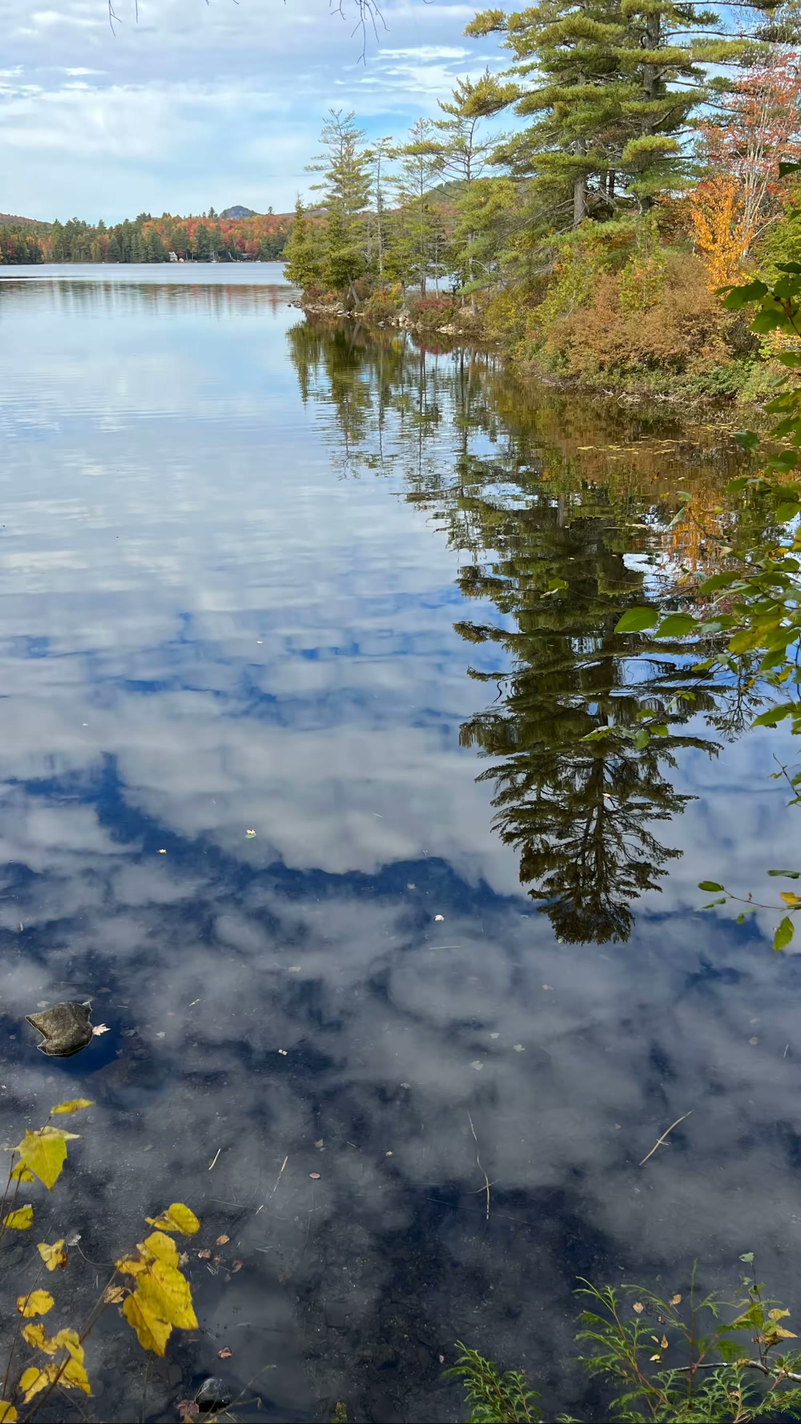 美加秋日湖景